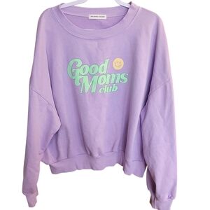 Good Mom's Club Sweatshirt Large Oversized Purple